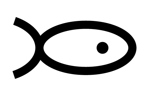 Zwart-wit visje illustratie icoon